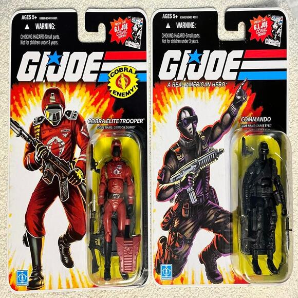 GI Joe 25th Commando Snake Eyes Cobra Elite Trooper Crimson Guard 4.25